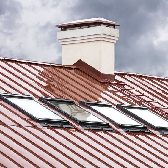 metal roofing  roof with shingles