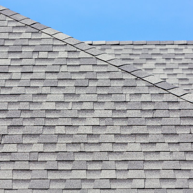close-up of an asphalt shingle roofing system