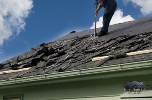 clearing off roof shingles